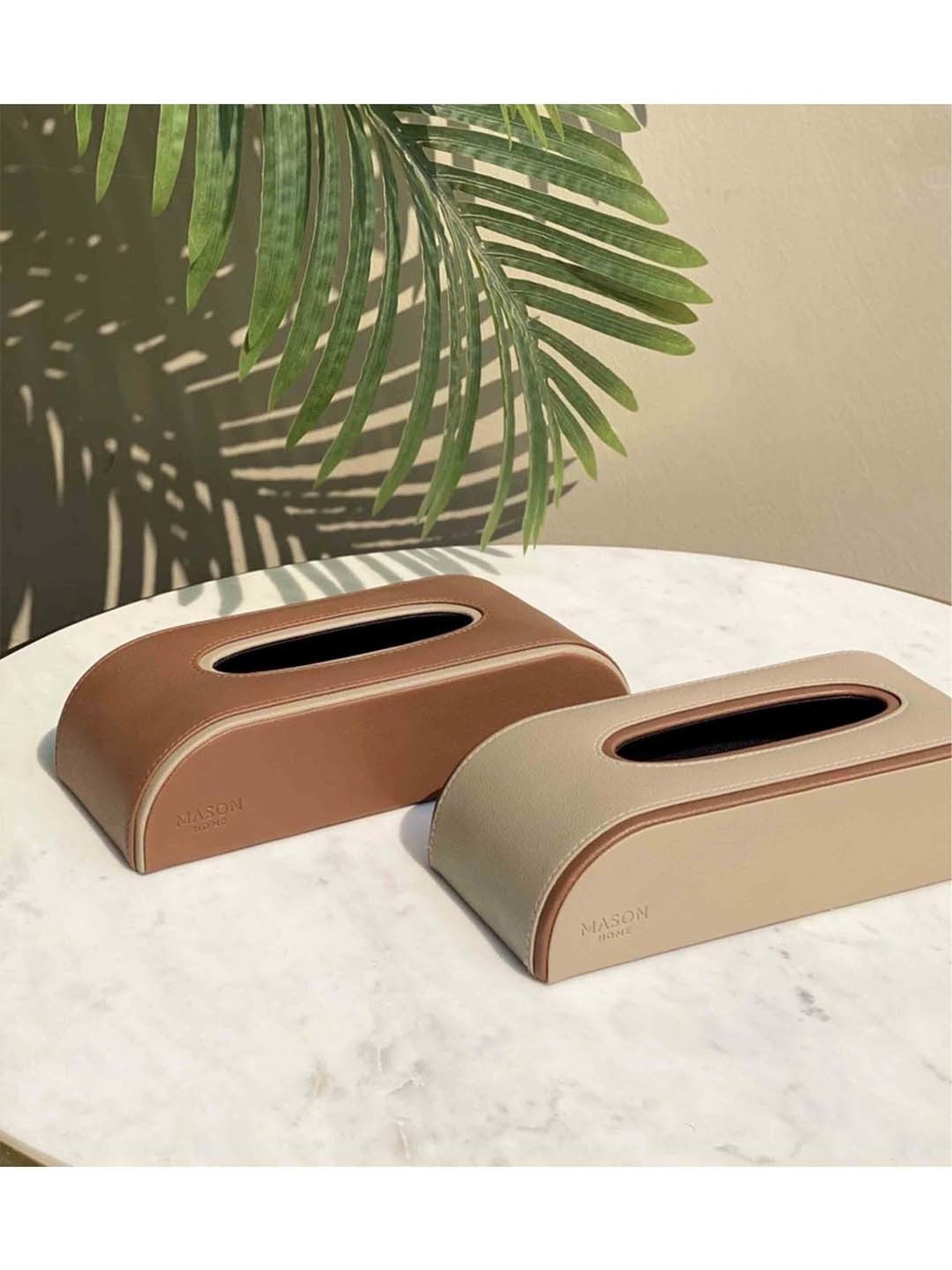 Mason Home Taupe Naples Car Tissue Box
