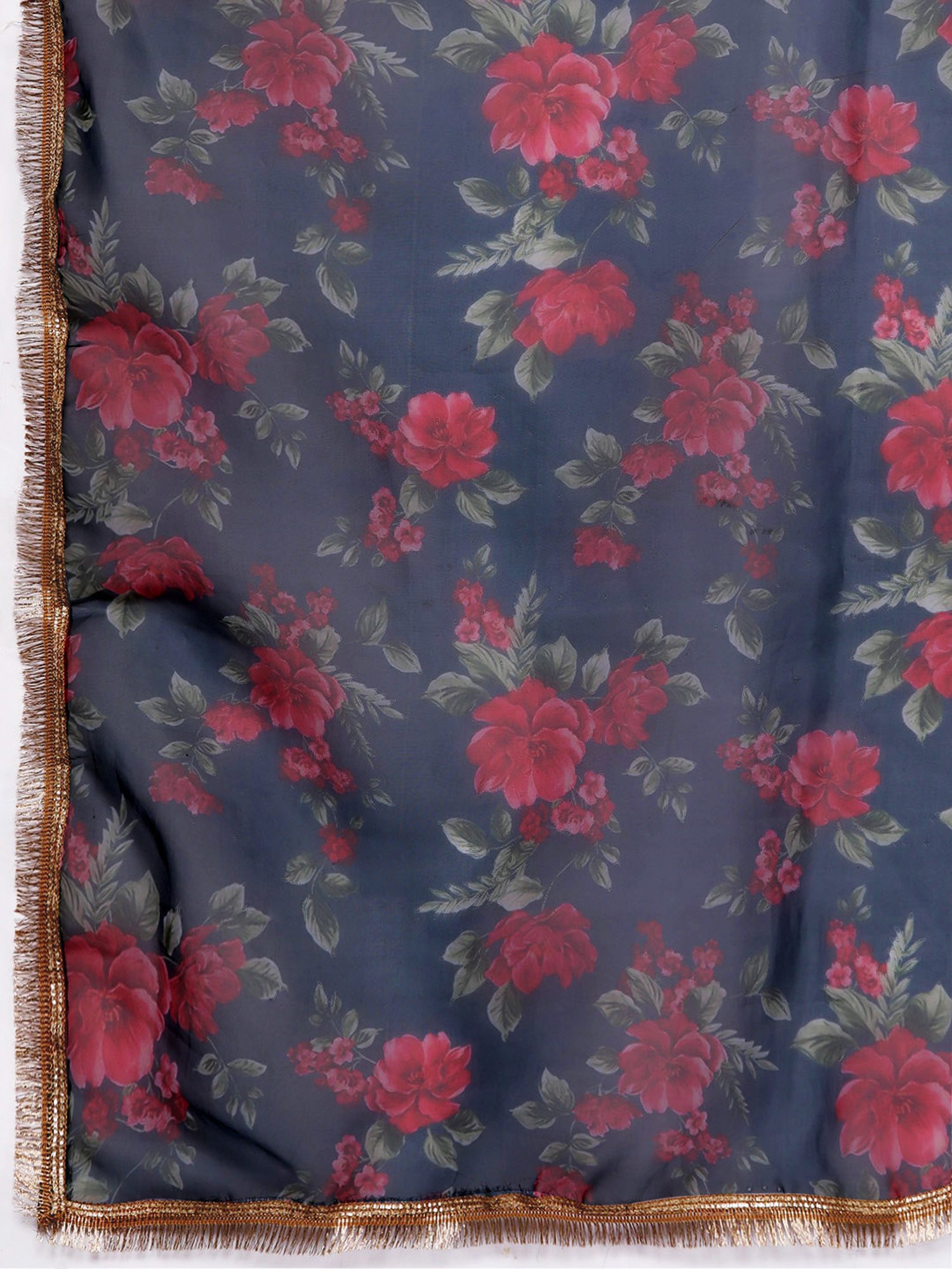 Indo Era Blue Embroidered Kurta Pant Set With Dupatta