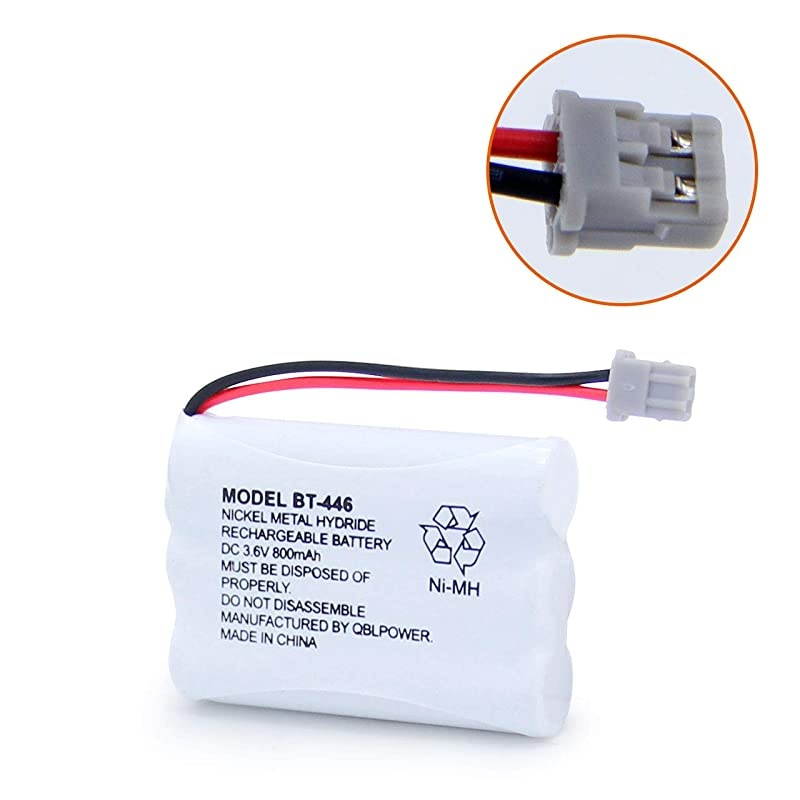 BT446 BT-446 Cordless Phone Battery Rechargeable Compatible with Uniden BBTY0503001 BT-1004 BT-1005 GE-TL26402 BT-504 CPH-488B 3.6V 800mAh (2 Pack)