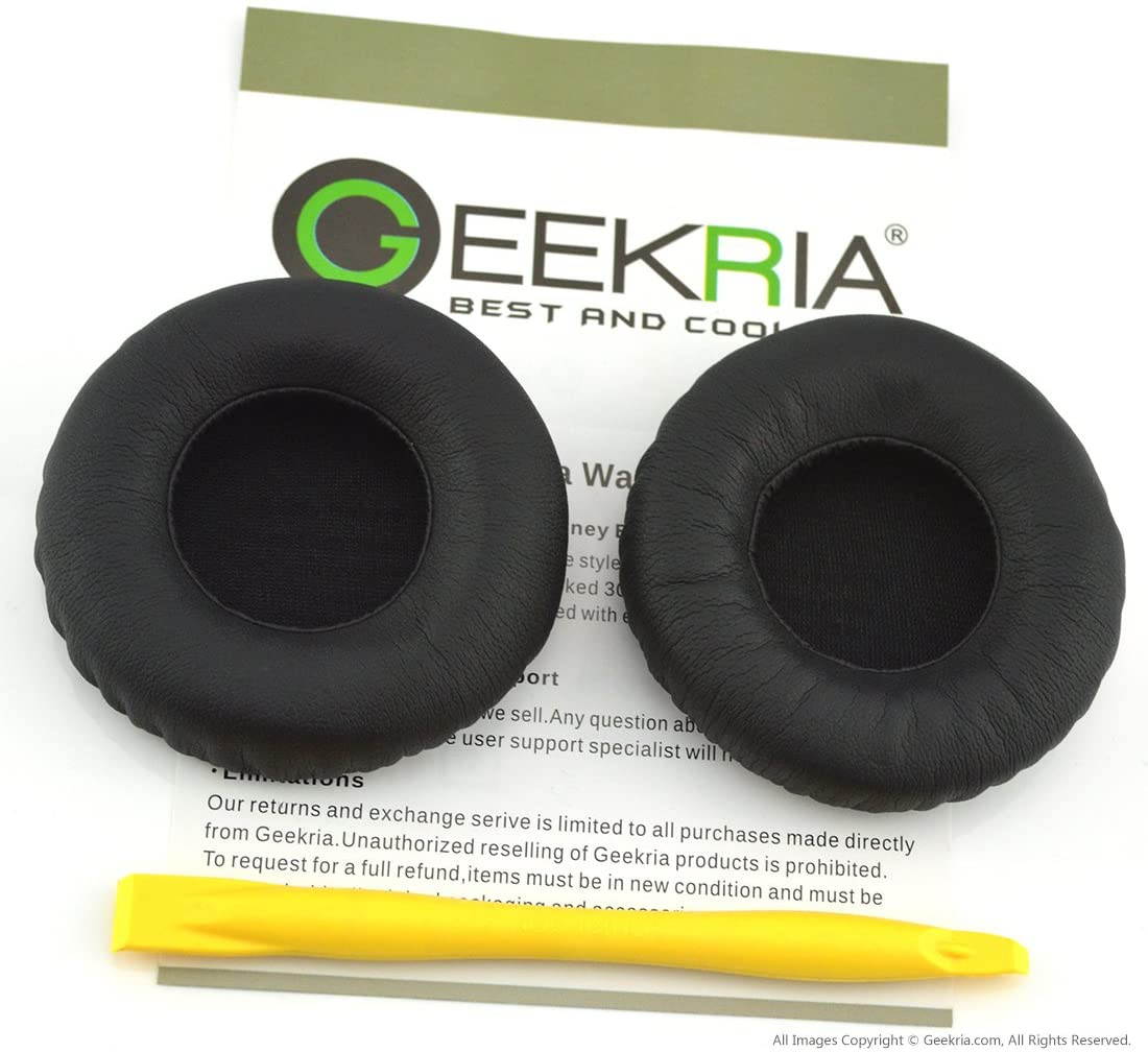 Geekria QuickFit Protein Leather Ear Pads for Monster DNA On-Ear Headphones, Replacement Ear Cushion / Ear Cups / Ear Cover, Headset Earpads Repair Parts (Black)