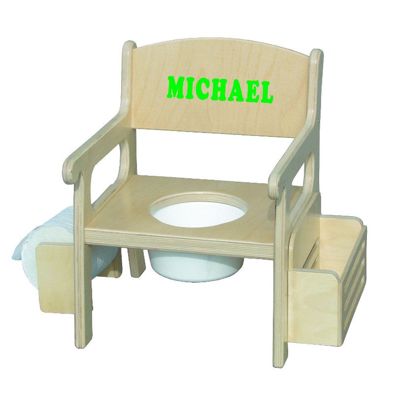 Little Colorado 028UNF Deluxe Stable Sturdy Comfortable Plywood Potty Training Bathroom Chair for Children with Toilet Paper Holder and Book Rack