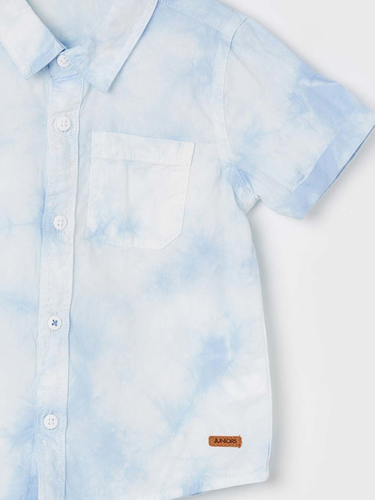 Juniors by Lifestyle Blue & White Cotton Over Dyed Shirt