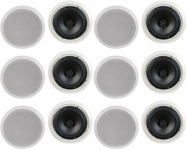 NEW (12) 8" Ceiling In-wall Speakers.Contractor Business Lot.Stereo Flush Mount