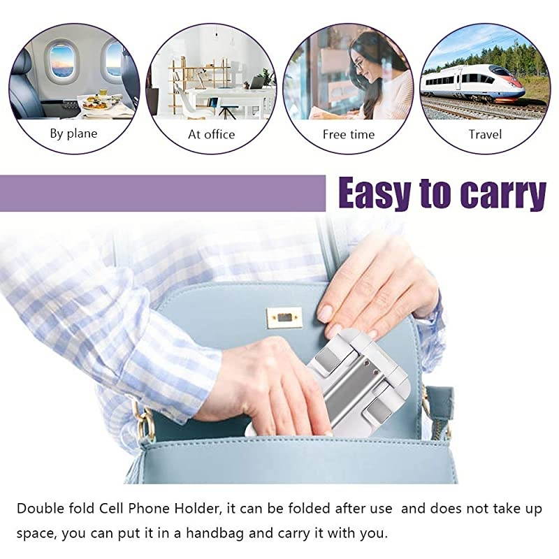 Cell Phone Stand Holder Foldable Cell Phone Stand for Desk Compatible with iPhone 10 11 X Xr Xs max All Mini Samsung Galaxy ipad Smartphones TabletsWhite