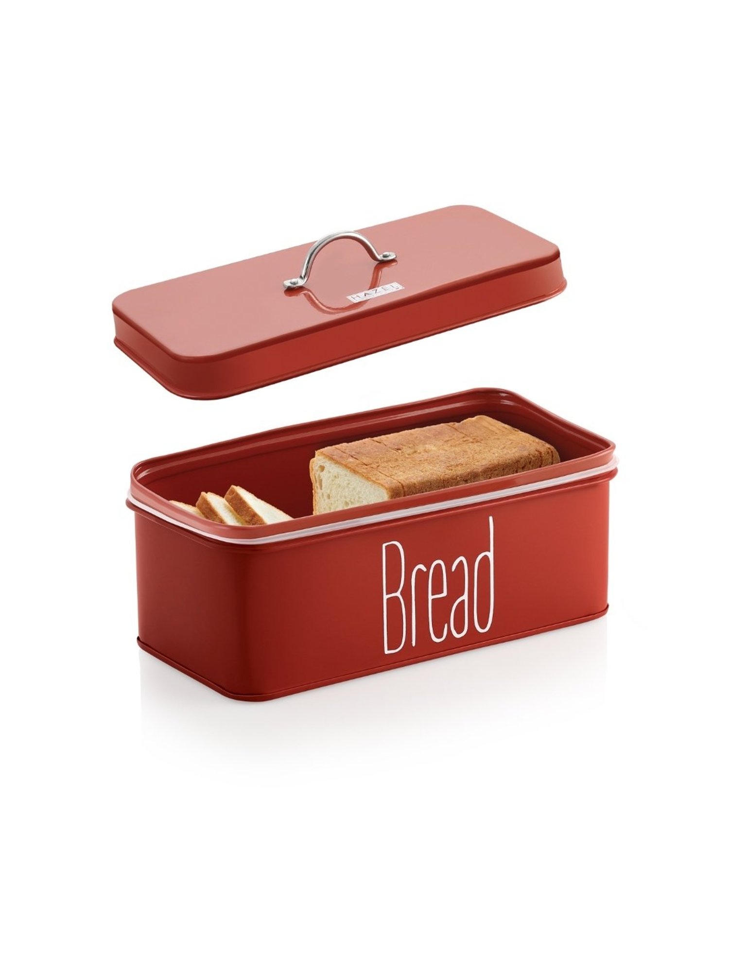 HAZEL Red and Olive Green Galvanized Metal Bread Butter Box - Set of 2 (4.1L)