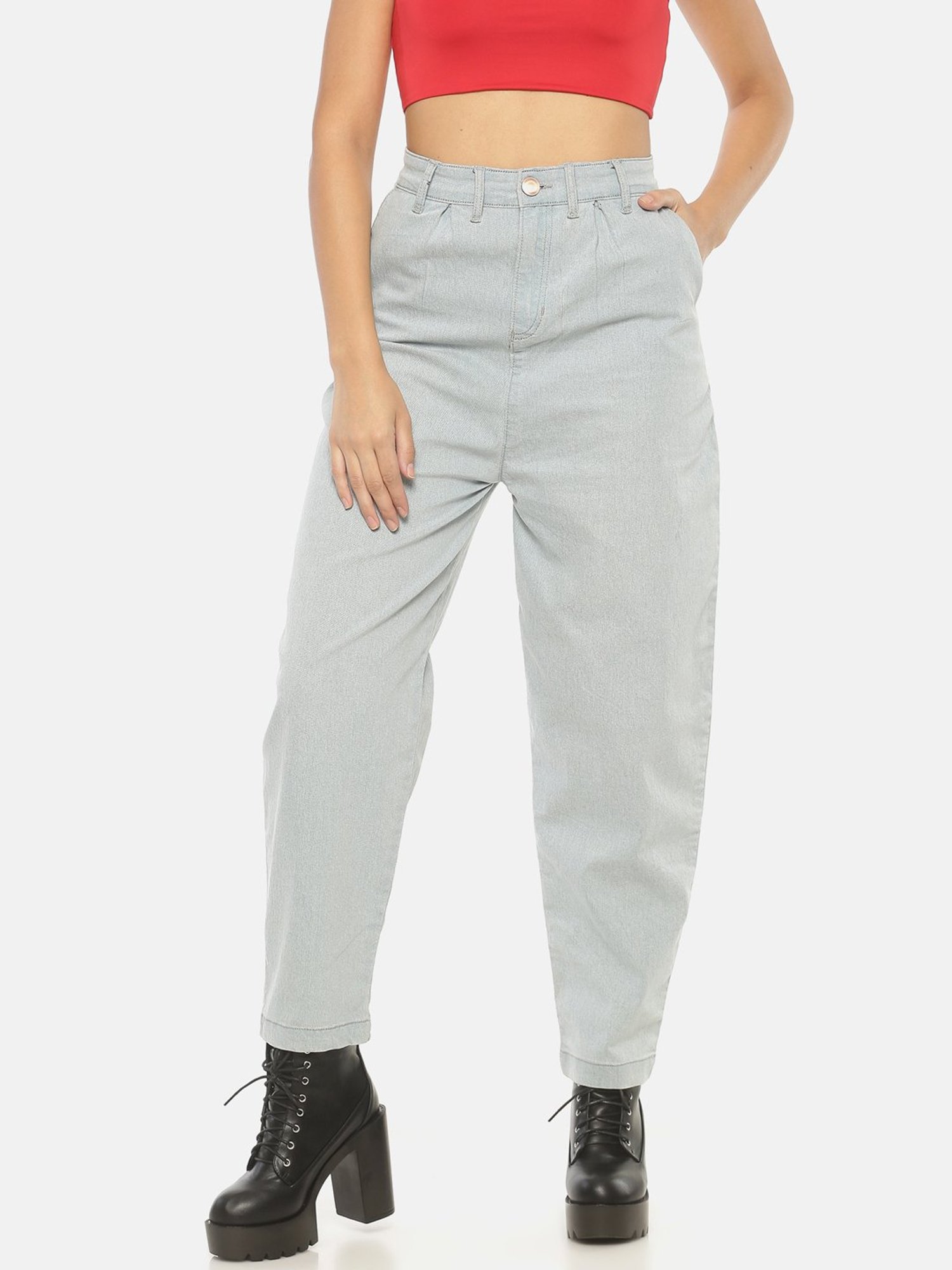 ISU Grey Cotton Jeans