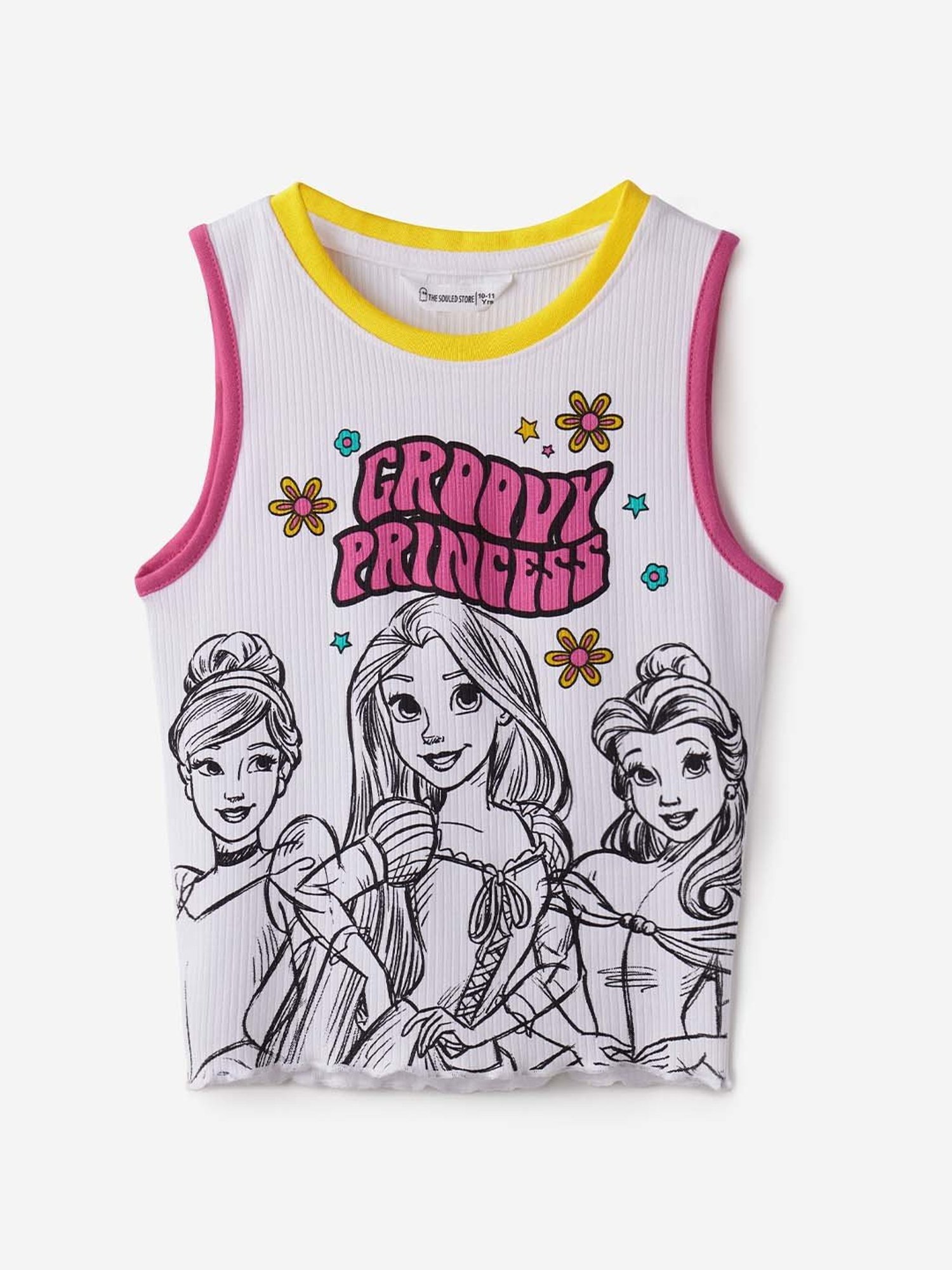 LilPicks Kids Yellow Solid Crop Top