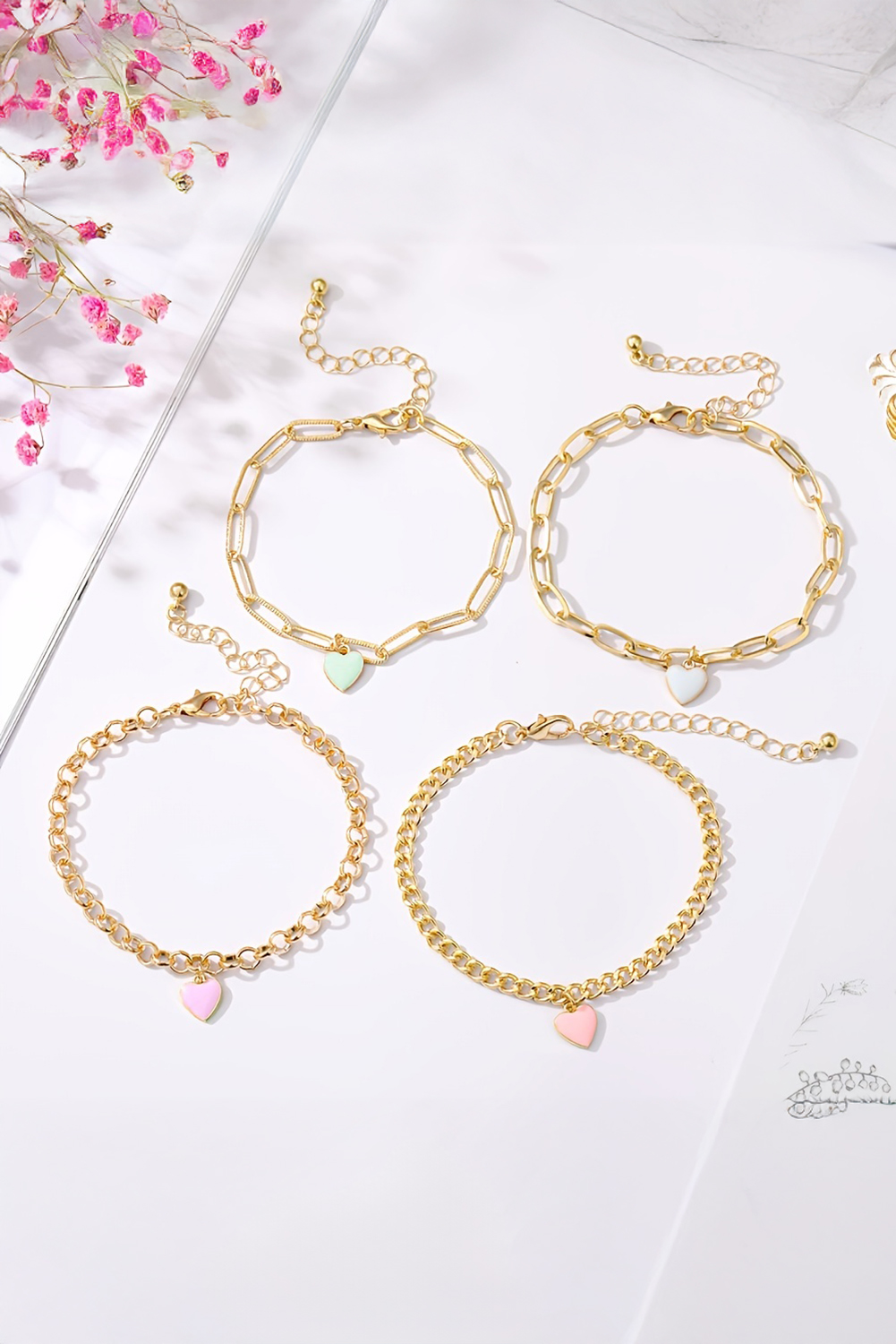 Gold Full Diamond Leather Wide Magnetic Buckle Bracelet