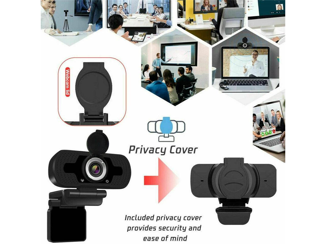 1080p HD Webcam W8, USB Desktop Laptop Camera, Mini Plug and Play Video Calling Computer Camera, Flexible Rotatable,Built-in Mic