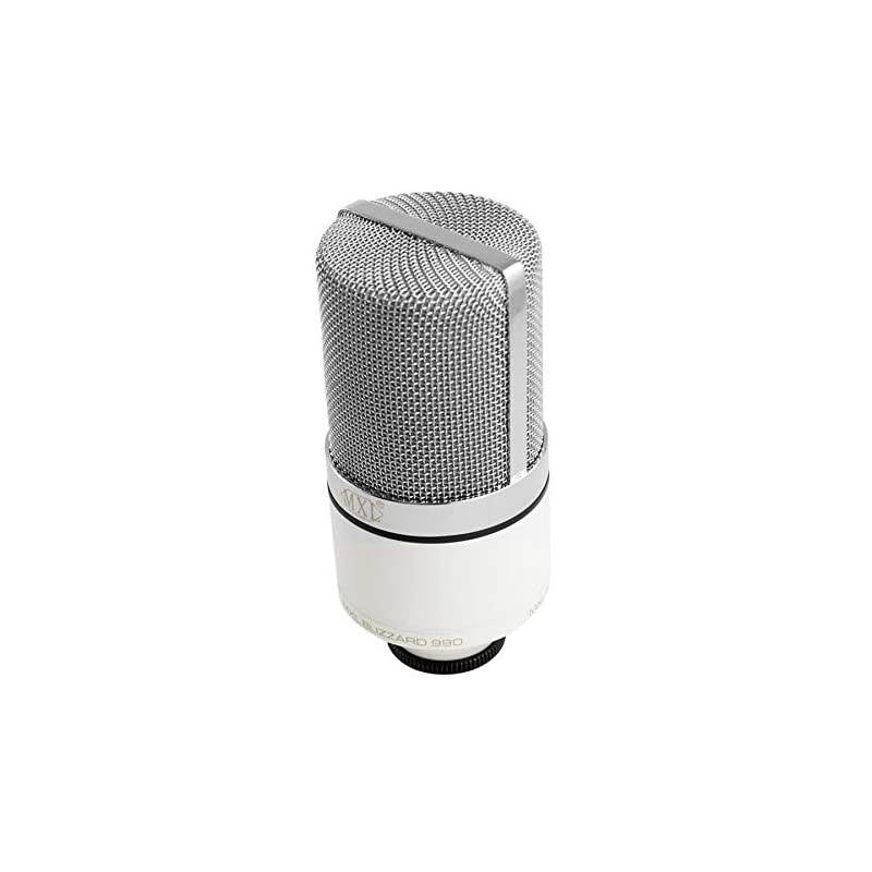 Mics 990 Blizzard Condenser Microphone with Blue LED Lights for Podcasting Voice Overs Studio Recordings
