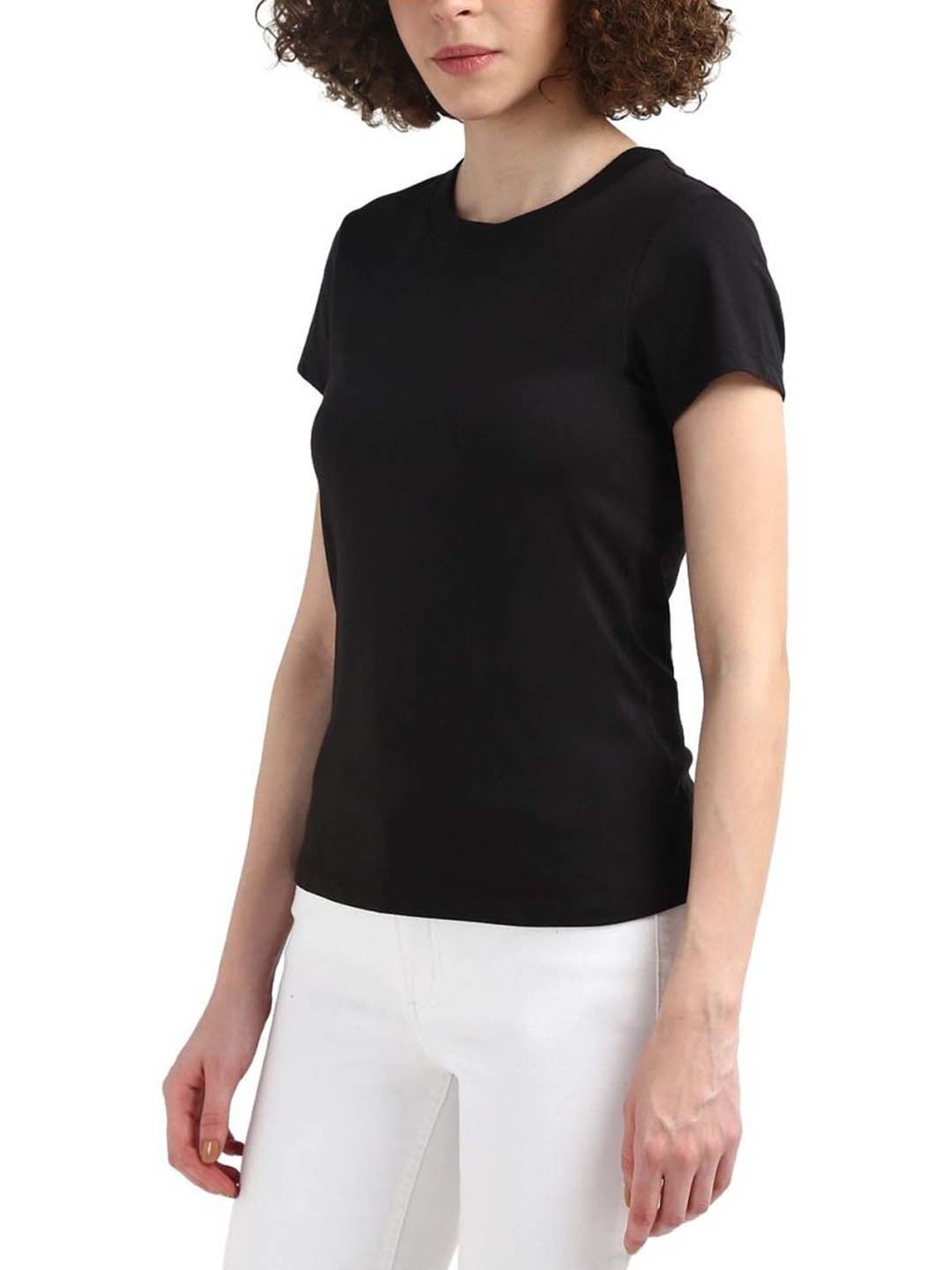 CALVIN KLEIN Black Cotton Logo Print T-Shirt