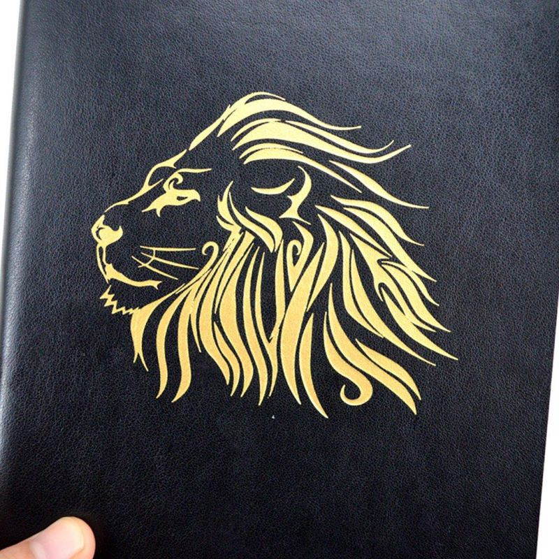 Monique A5 PU Leather Hardcover Notebook Retro Lion Embossed Business Notebook Personal Dairy Book Travel Journal Writing 1853 Lion