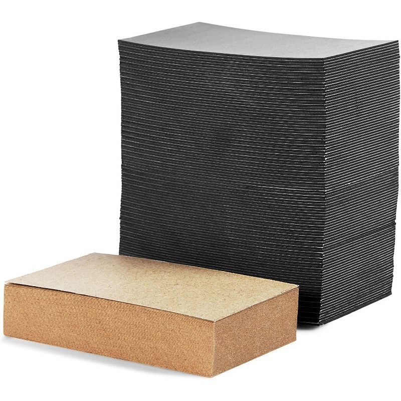 100-Pair Self Adhesive Business Card Magnets with Blank Brown Cards, Peel and Stick, Magnetic Backing, Fits 2 x 3.5 inches Cards, 30 Mil Thick