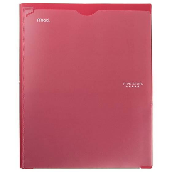 Five Star Customizable Pocket and Prong Plastic Folder White - Pocket And Prong