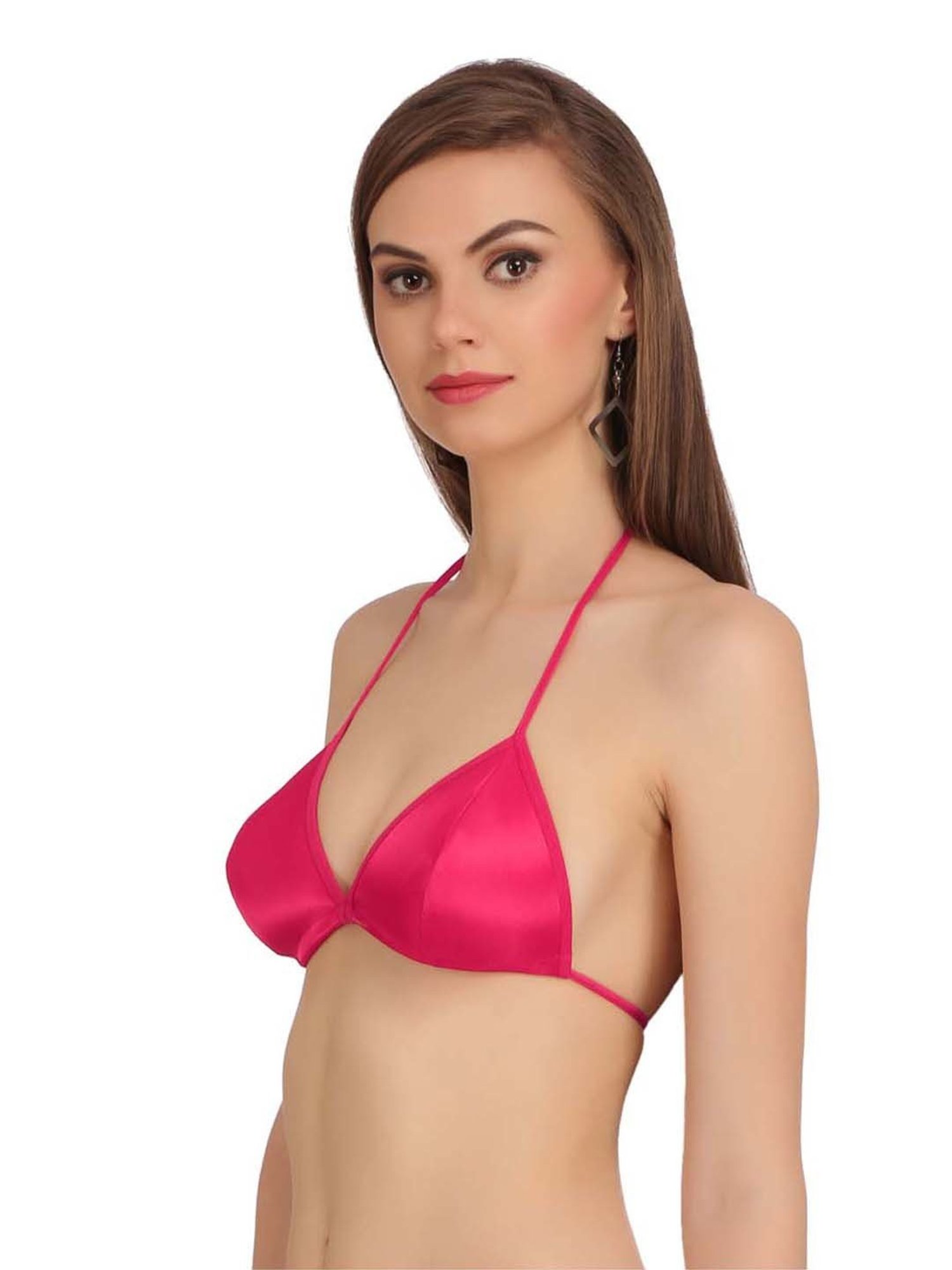 AROUSY Pink Cotton Backless Bra