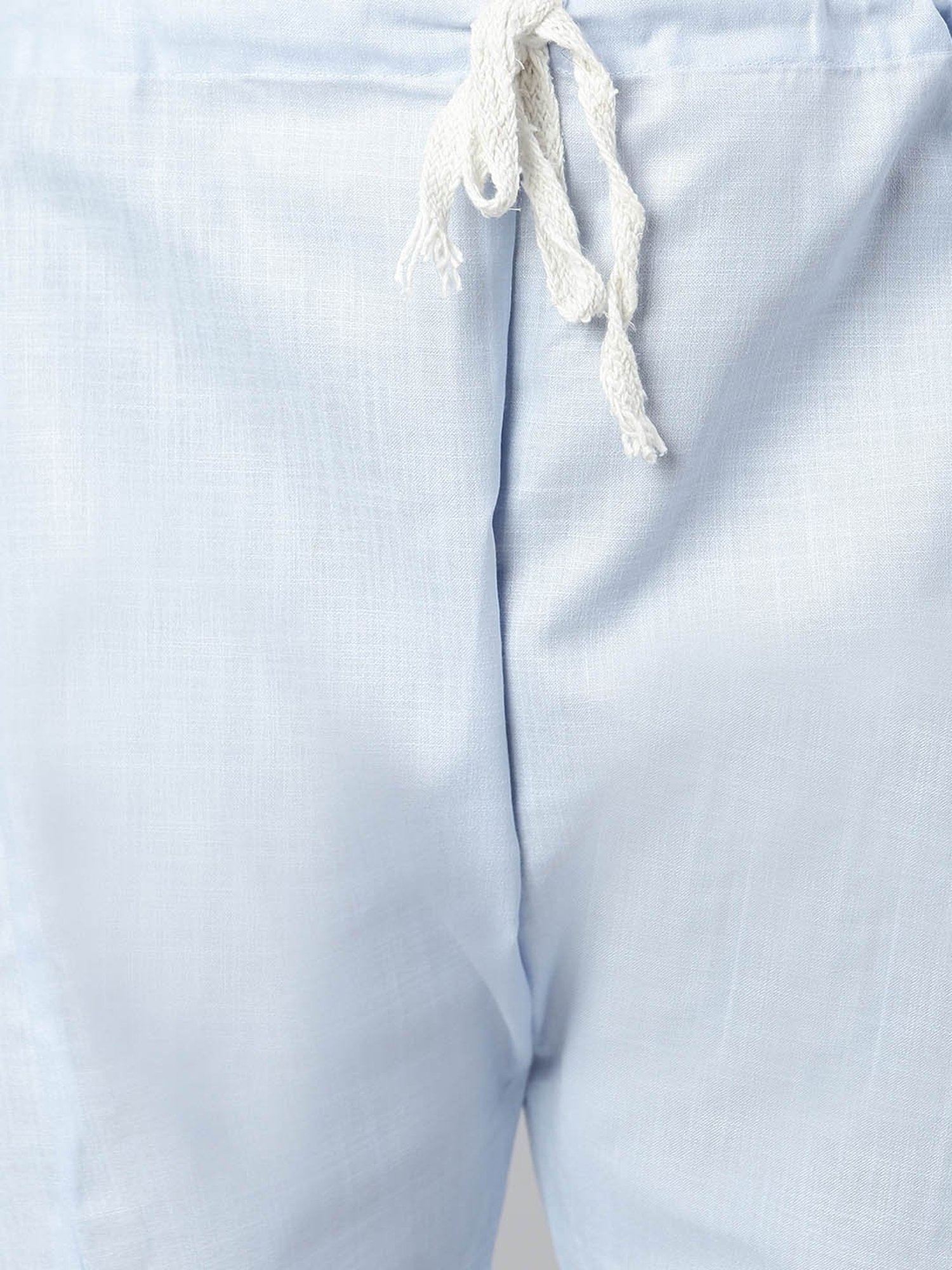 Hangup Blue Solid Full Sleeves Pathani Kurta Set