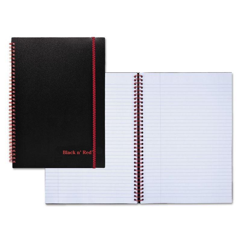 Black n' Red Twin Wire Poly Cover Notebook Legal Rule 11 3/4 x 8 1/4 70 Sheets E67008