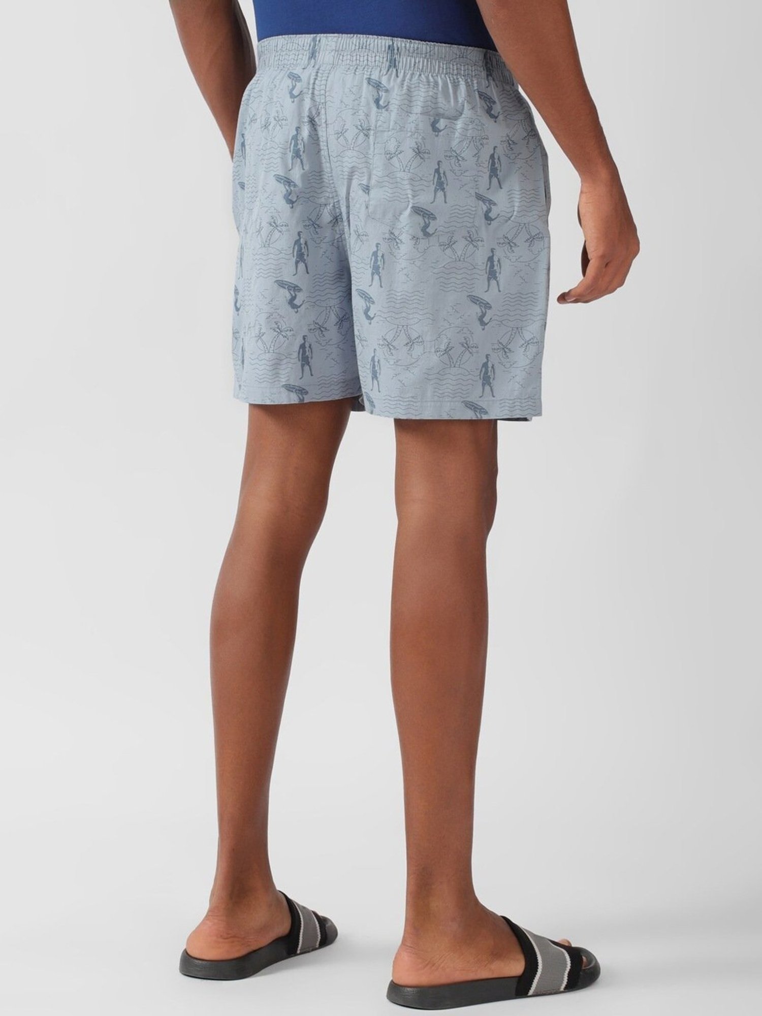 Peter England Blue Cotton Regular Fit Printed Boxers