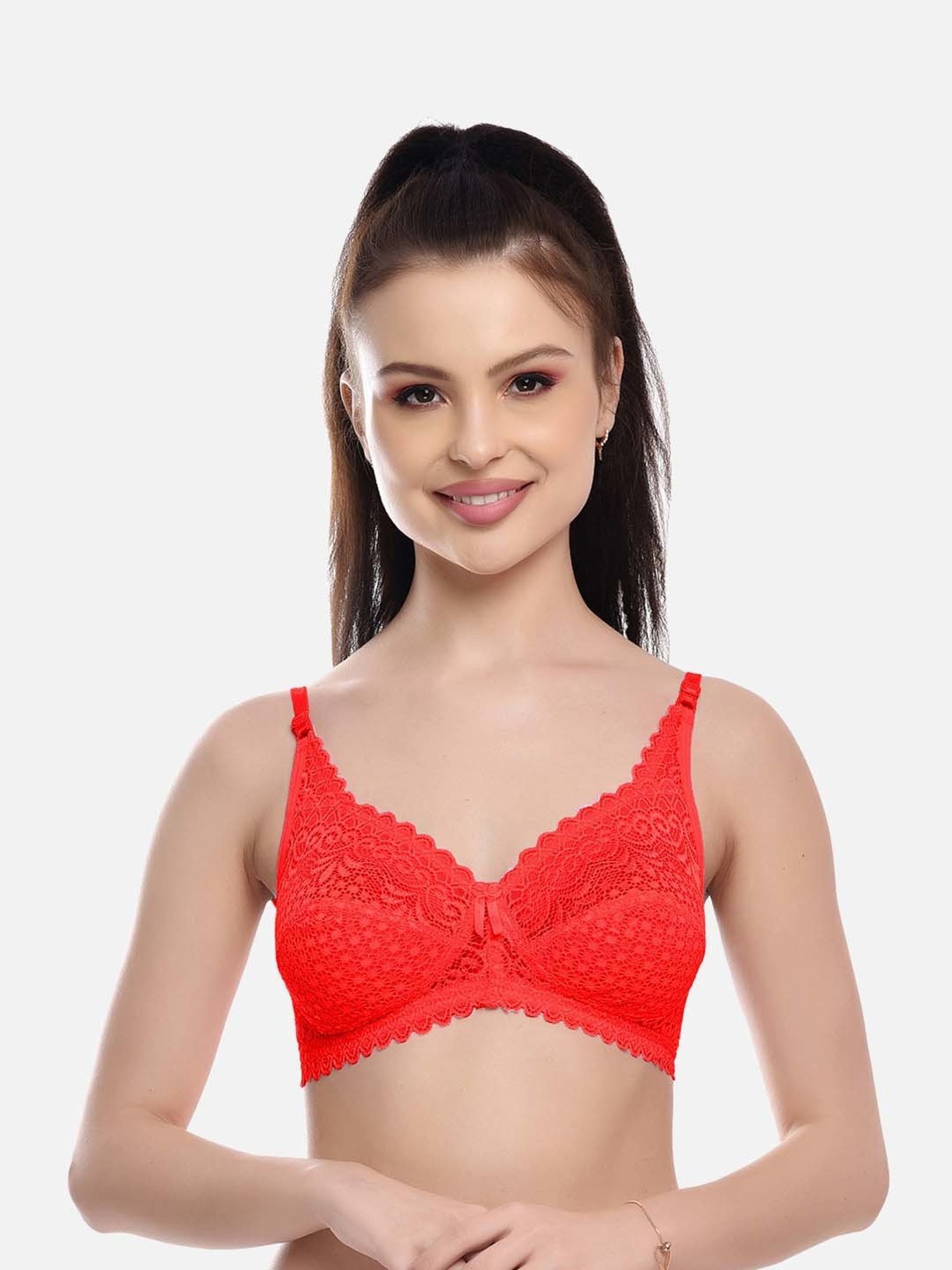 FIMS: Fashion is my Style Pink & Blue Lace Work Bralette Bras - Pack Of 3
