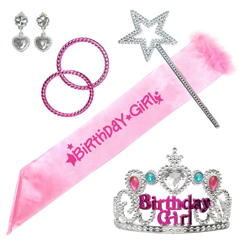 6pc Birthday Girl Costume Set Pink