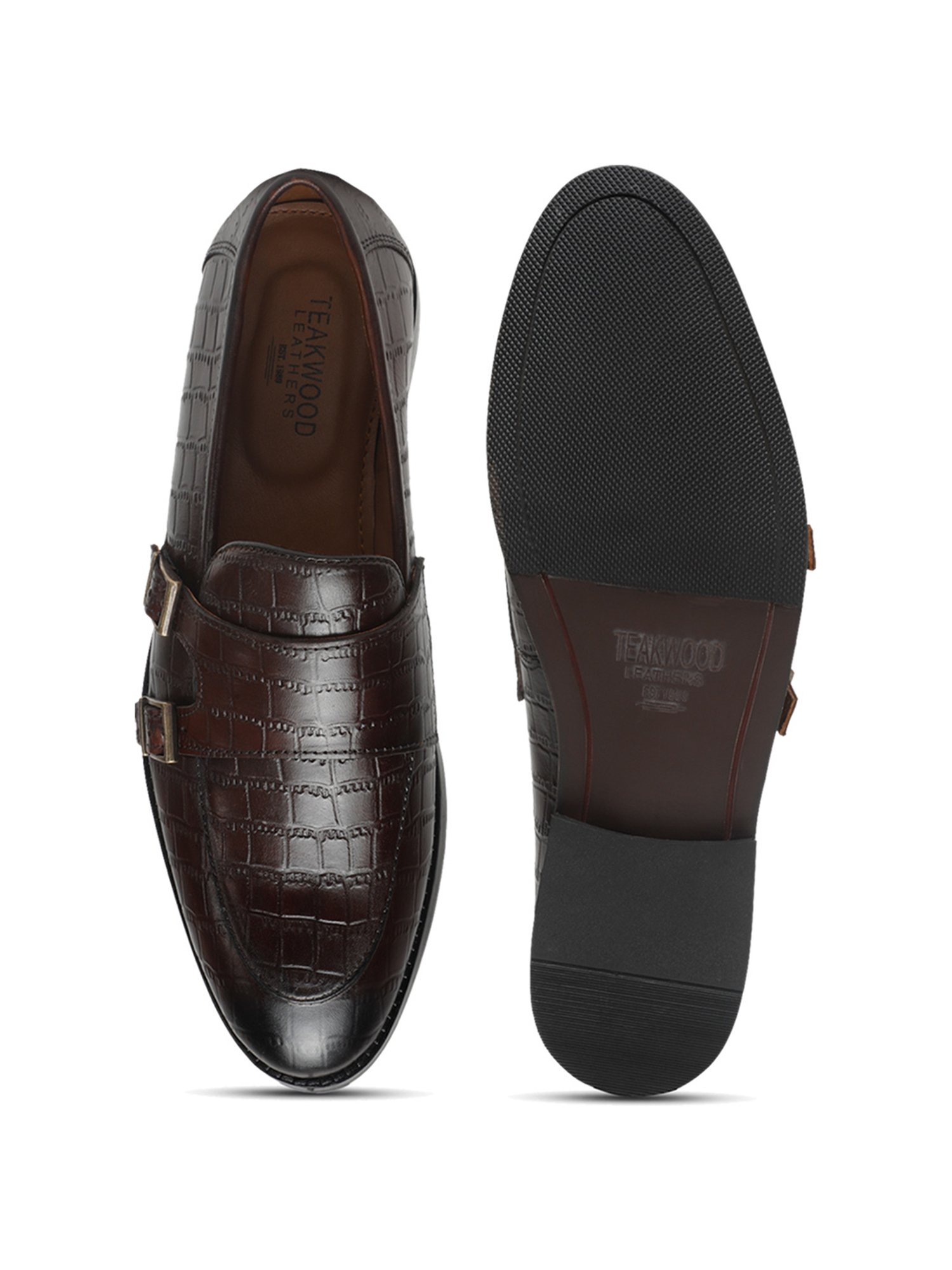 Teakwood Leathers Men's Brown Monk Shoes