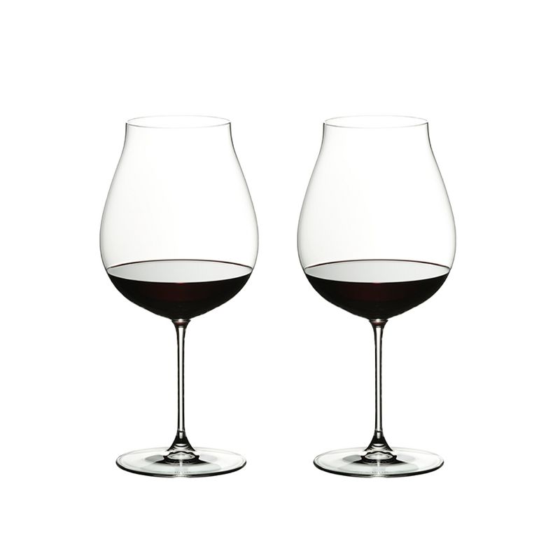 Riedel Veritas Crystal Dishwasher Safe New World Pinot Noir Nebbiolo Rose Champagne Wine Glass, 28.21 Oz. (2 Pack)