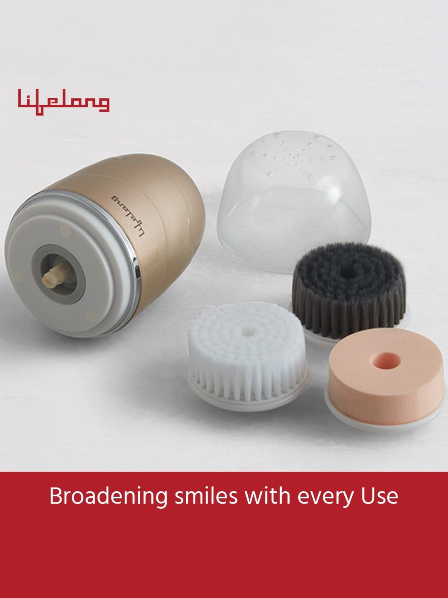 Lifelong LLM720 Rechargeable Face Cleaning Massager (Gold)