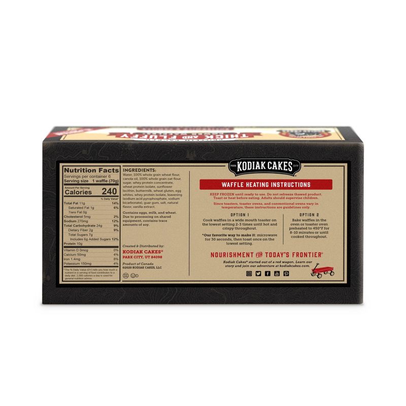 Kodiak Cakes Frozen Power Waffles Thick & Fluffy Buttermilk & Vanilla - 13.75oz/6ct