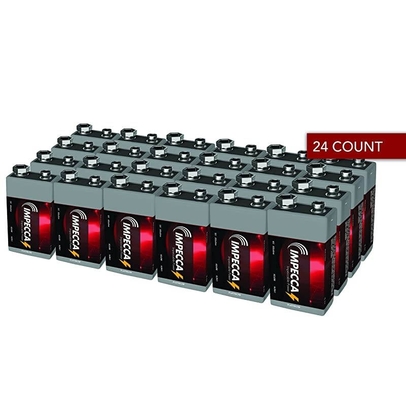 9 Volt Batteries Premium Alkaline 24Pack High Performance Ultra Long Lasting and LeakResistant AllPurpose 9V 24 Count 6LR61 Platinum Series