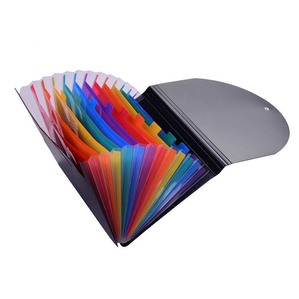 Accordion Expanding File Folder 12 Pockets Rainbow Coloured A4 Paper Filing Cabinet with Cover Receipt Organizer with File Guide and Label Cards for Home School Office
