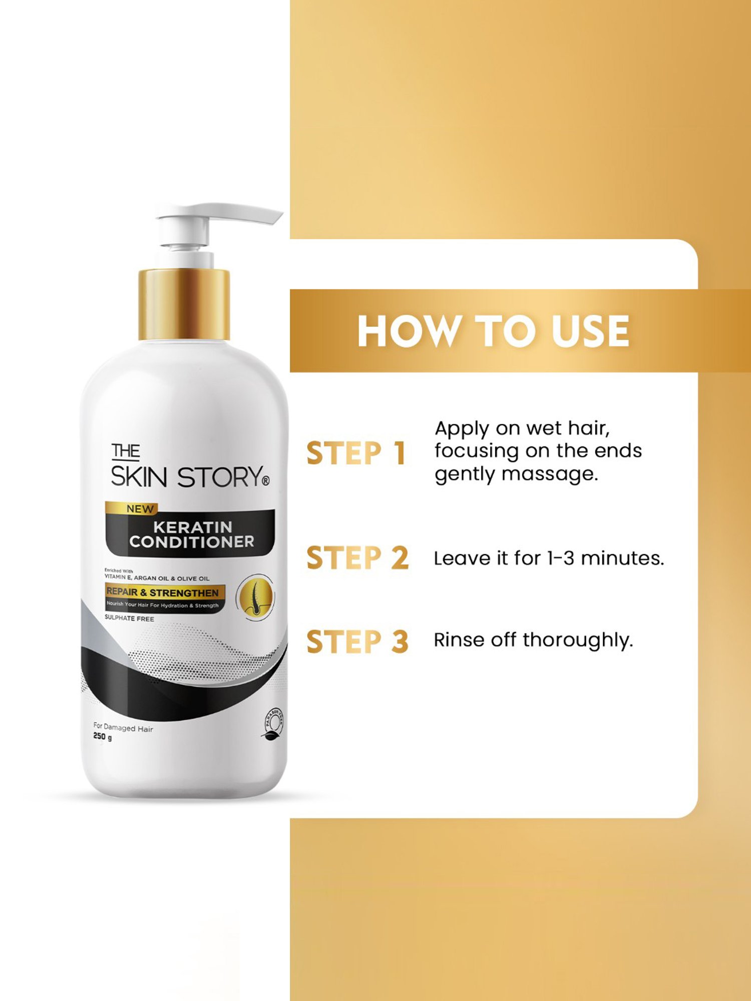The Skin Story Vitamin E & Olive Oil Repair & Strengthen Keratin Conditioner - 250 gm