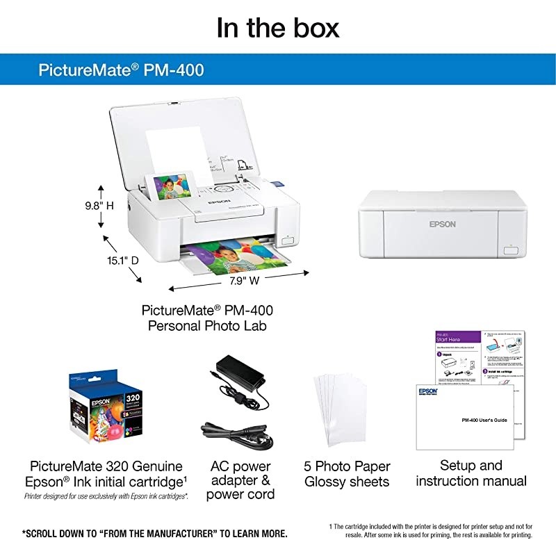 PictureMate PM-400 Wireless Compact Color Photo Printer