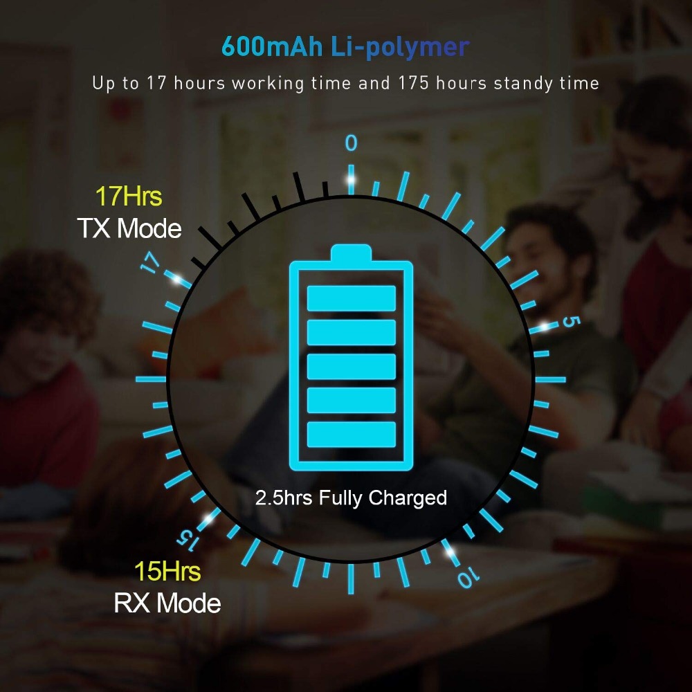 Bluetooth5.0 Receiver Transmitter Wireless 3.5MM Audio Adapter CSR BC8675 APT-X Low Latency Range 50m for TV PC Smartphones