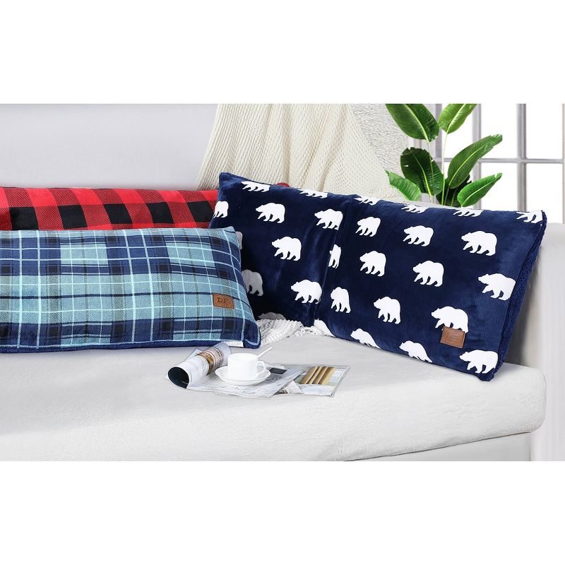 Jumbo Blue & Green Hampton Plaid Print Flannel Throw Pillow - Dearfoams