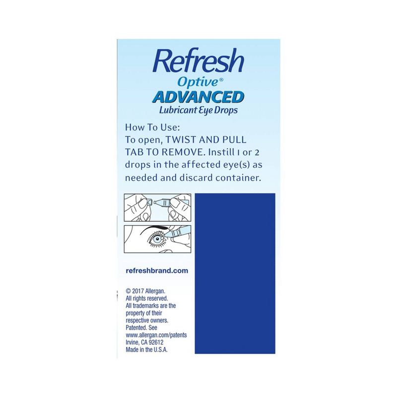 Refresh Optive Advanced Preservative Free Lubricant Eye Drops - 30ct