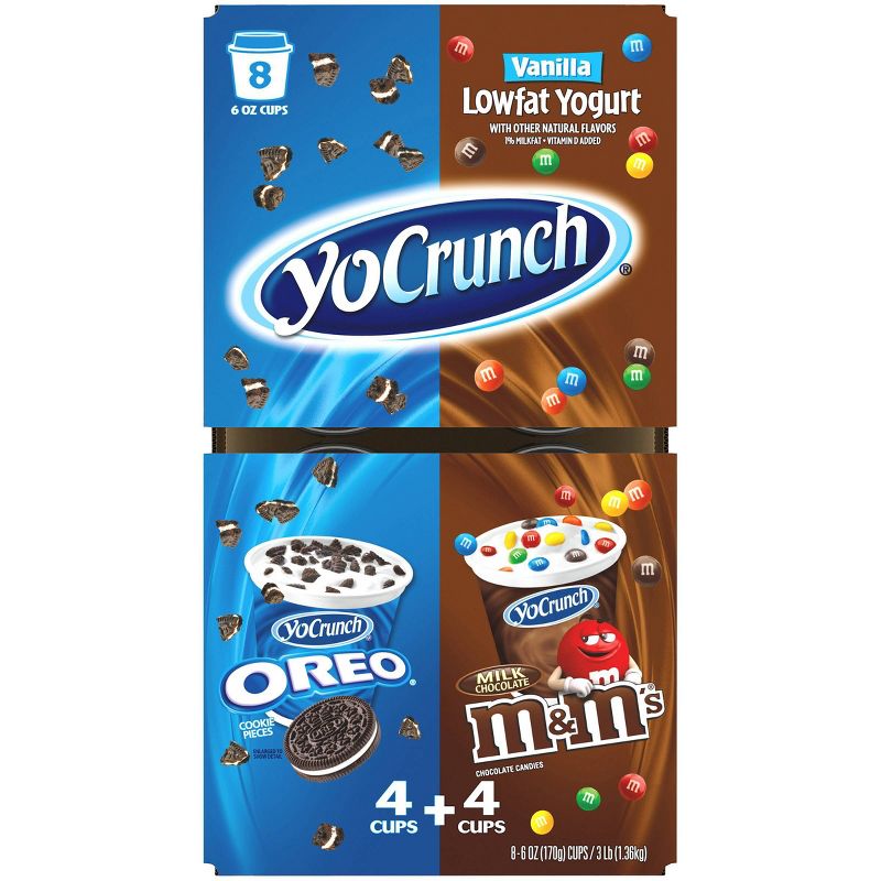 YoCrunch M&M's Vanilla Yogurt and Oreo Cookies 'n Cream Yogurt Multipack - 8pk/6oz Cups