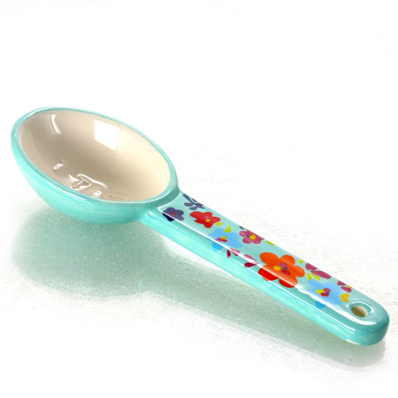 Gibson Urban Market Life On The Farm 4 Piece Durastone Figural Rooster Measuring Spoon Set