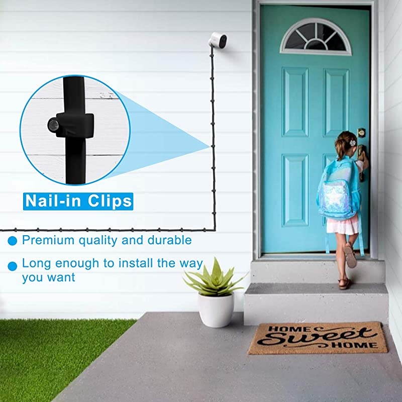 30 Feet Right Angled Micro USB Power Cable with QC 3.0 Charger Brick,Power Supply Adapter and Charging Cord,Outdoor Quick Charger Compatible for Arlo Pro,Arlo Pro 2,Arlo Go,Arlo Security Light