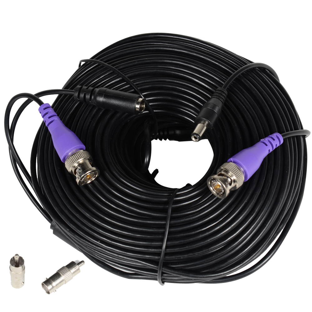 VideoSecu 8x150ft Video Power Cable for AHD HD-CVI HD-TVI HD Analog Security Camera Surveillance with Free BNC RCA Connectors B5O