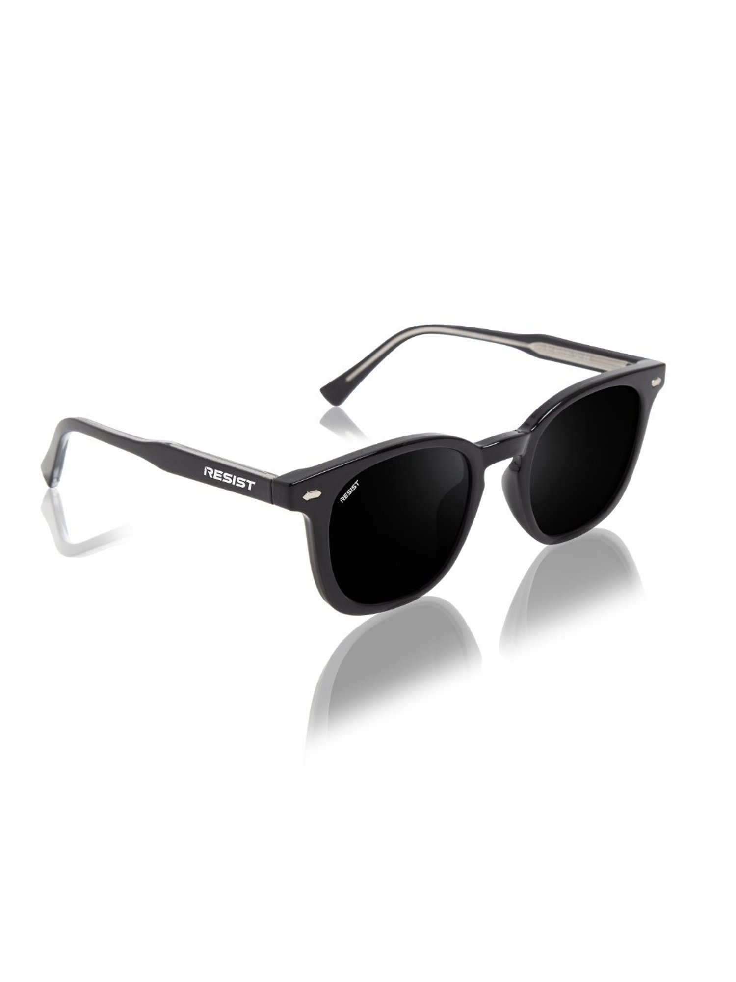 Resist Eyewear Black Wayfarer uv protected Unisex Sunglasses