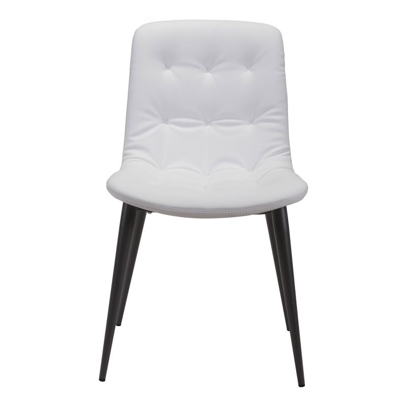 Set of 2 Luxe Tufted Dining Chairs White - ZM Home