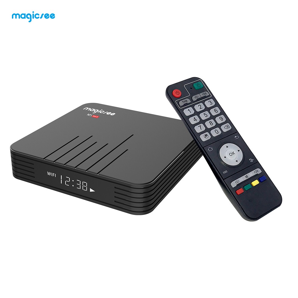 Magicsee N5 Smart Android 9.0 TV Box S905X3 Cortex-A55 Quad Core 64 Bit 4GB / 64GB 2.4G & 5G WiFi 4K H.265 VP9 Decoding Miracast HD Media Player