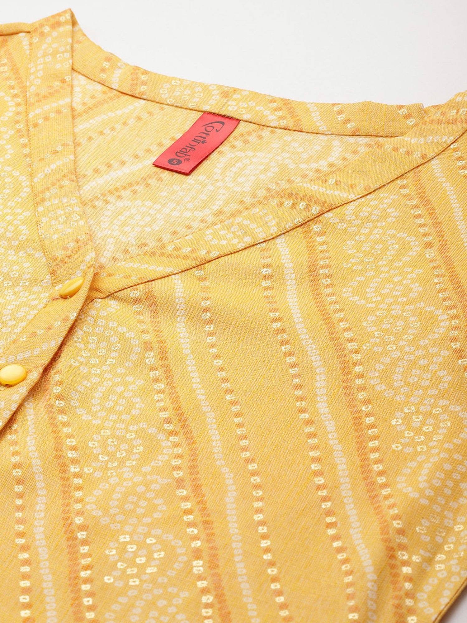 Cottinfab Yellow Printed Top