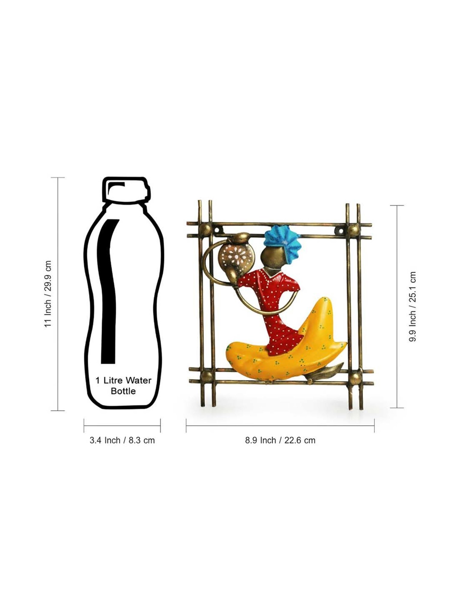 ExclusiveLane Hand-painted Multicolor Iron Rajasthani Thaalwala Wall Hanging