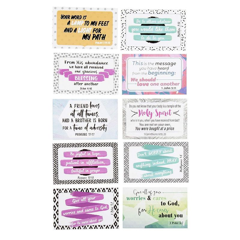 Bible Verse Scripture Cards - 40-Design Inspirational Christian Prayer Message Cards, 3.3 x 2.1 inches