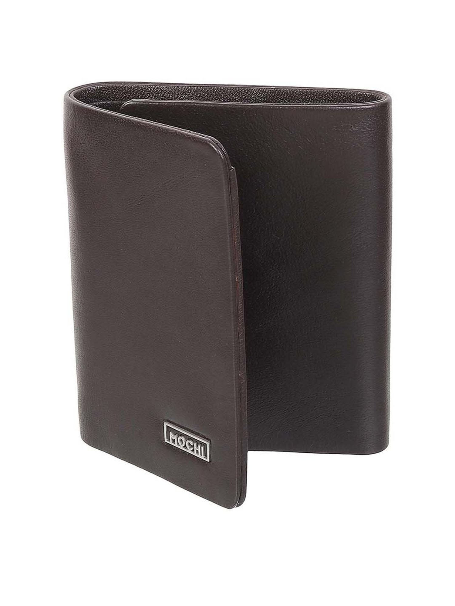 Mochi Brown Casual Leather Tri-Fold Wallet for Men