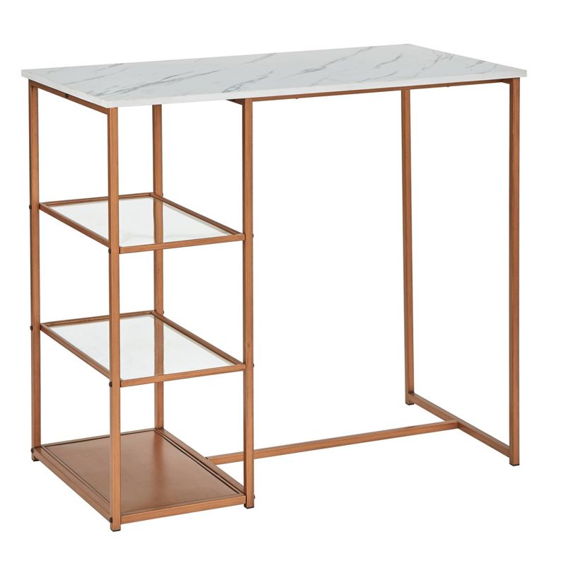 3pc Capella Counter Height Table Dining Sets White/Gold - Buylateral