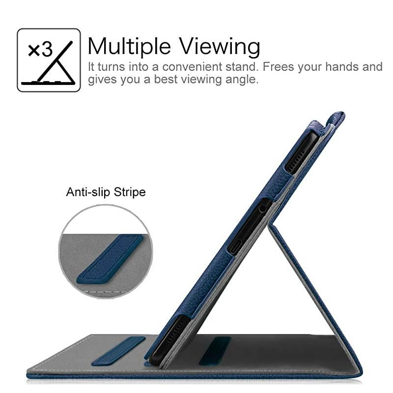 Case for Samsung Galaxy Tab S4 105 2018 Model SMT830T835T837 MultiAngle Viewing Stand Cover with S Pen Protective Holder Auto SleepWake Feature Navy