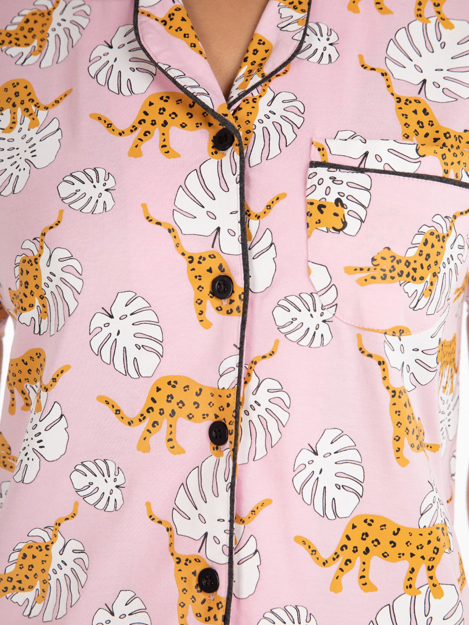 Nite Flite Pink Printed Shirt With Pyjamas