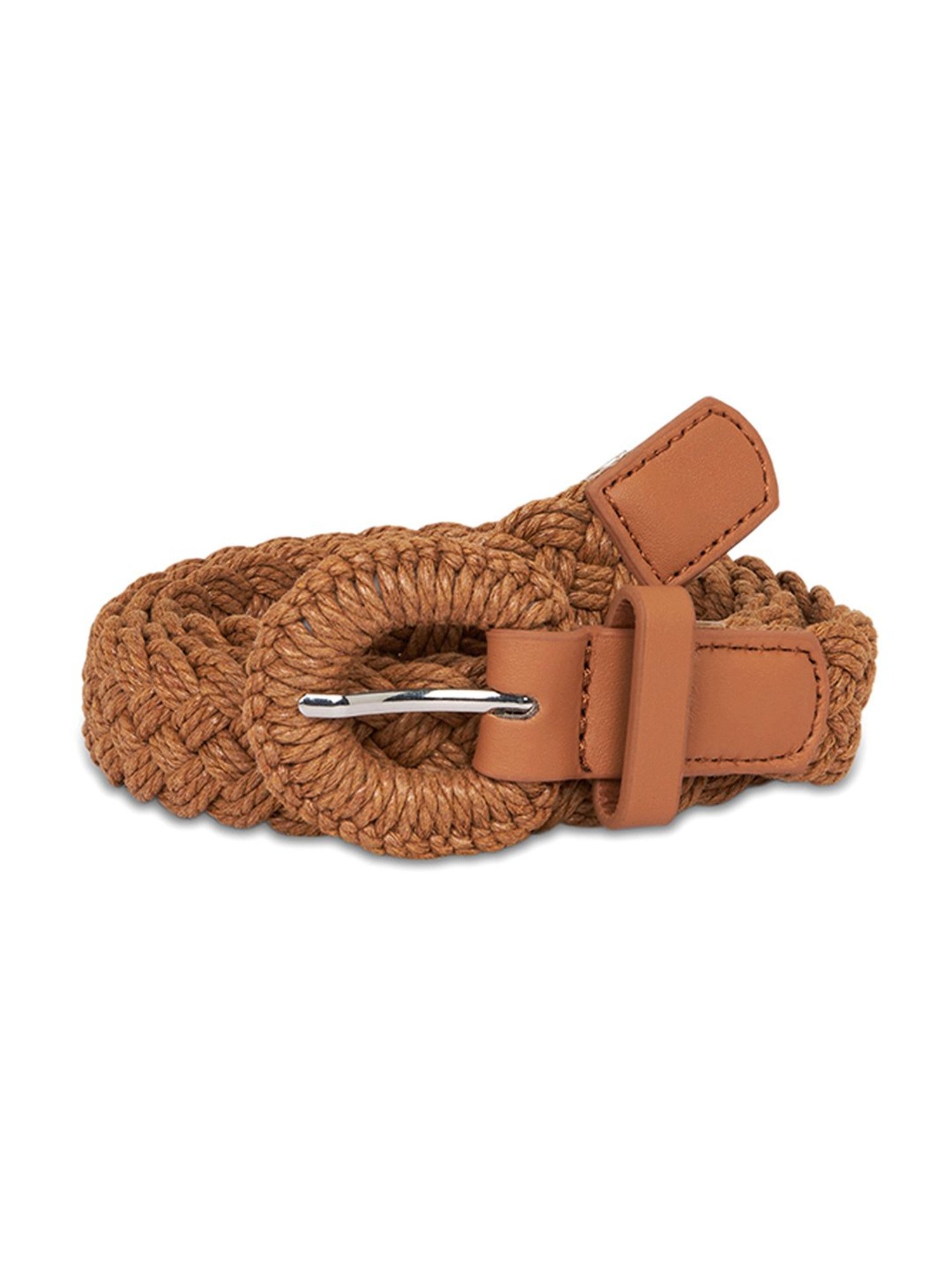 Forever Glam by Pantaloons Brown Textured Casual Belt